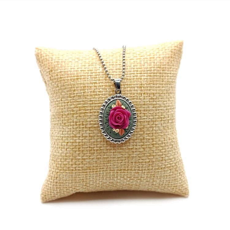 μενταγιόν τριαντάφυλλο πολυμερικός πηλός